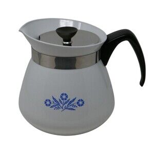 Corning Ware Blue Cornflower 2 Qt 8 Cups Coffee Tea Pot Kettle with Lid